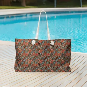 Boho Floral Weekender Travel Tote Bag