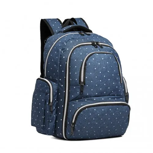 E6706D2 - Kono Large Capacity Multi Function Baby Diaper Backpack Polka Dot - Navy