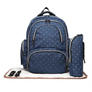E6706D2 - Kono Large Capacity Multi Function Baby Diaper Backpack Polka Dot - Navy