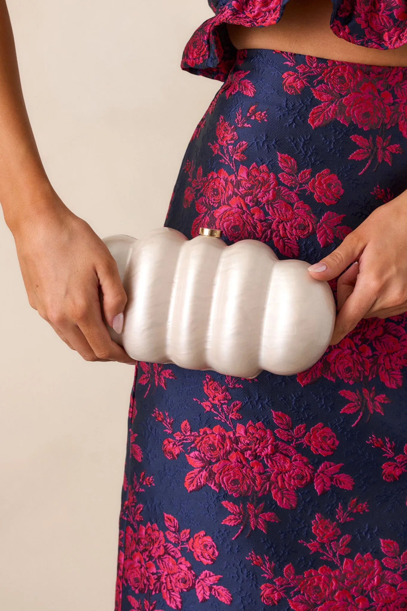Fallen Halo Ivory Pearlescent Clutch