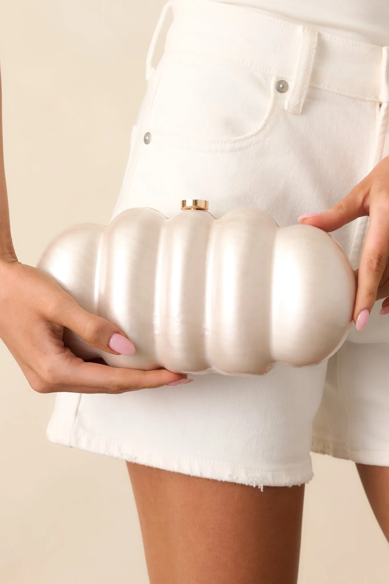 Fallen Halo Ivory Pearlescent Clutch