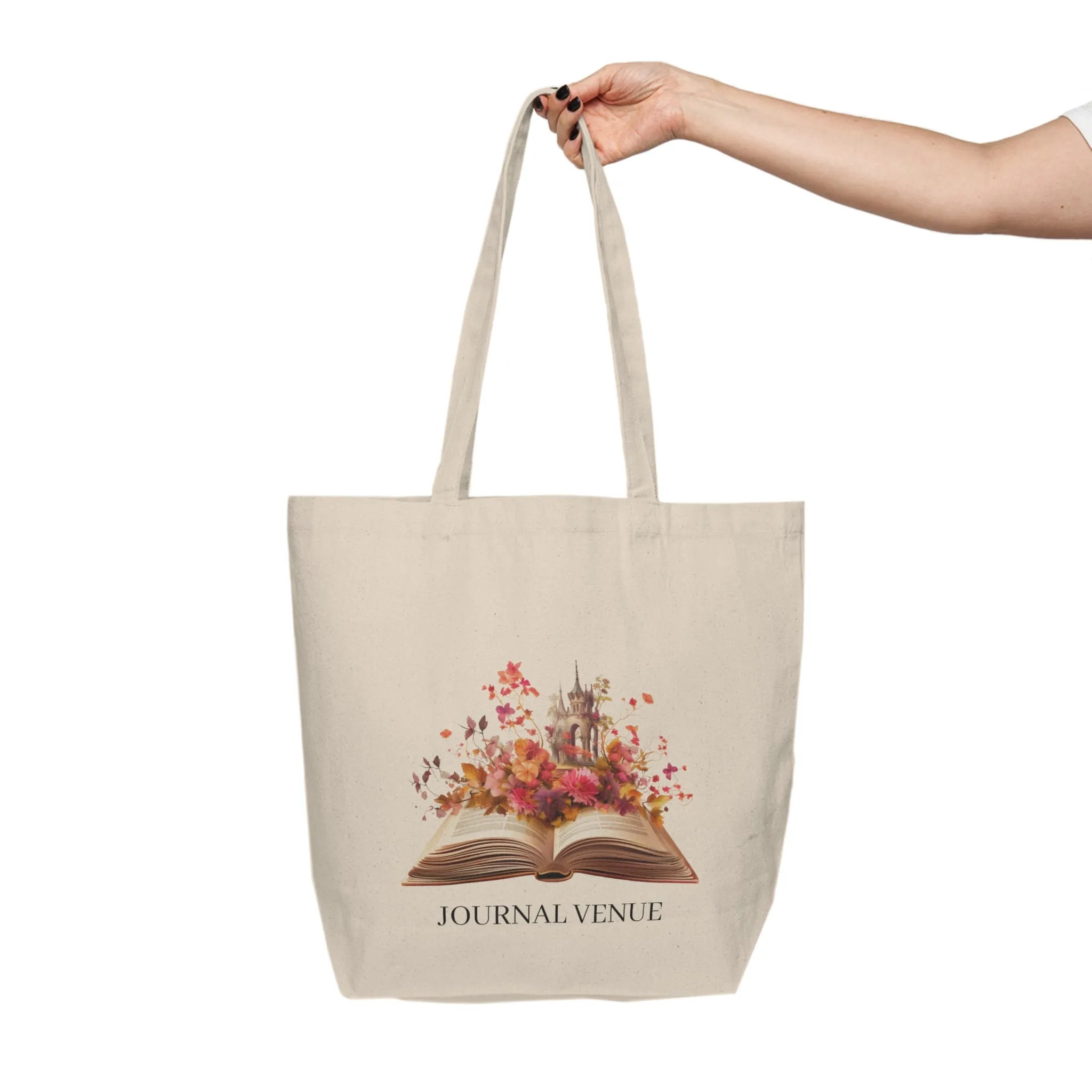 Floral Bookish  Shopping Tote Bag