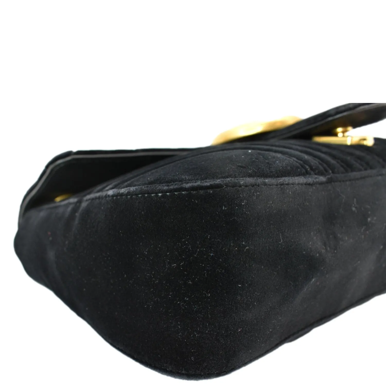 GUCCI GG Marmont Velvet Shoulder Bag Navy Blue 443496