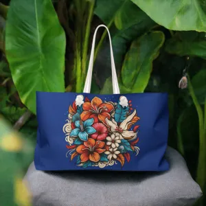 Hawaiian Floral Beach Bag / Weekender Tote Bag