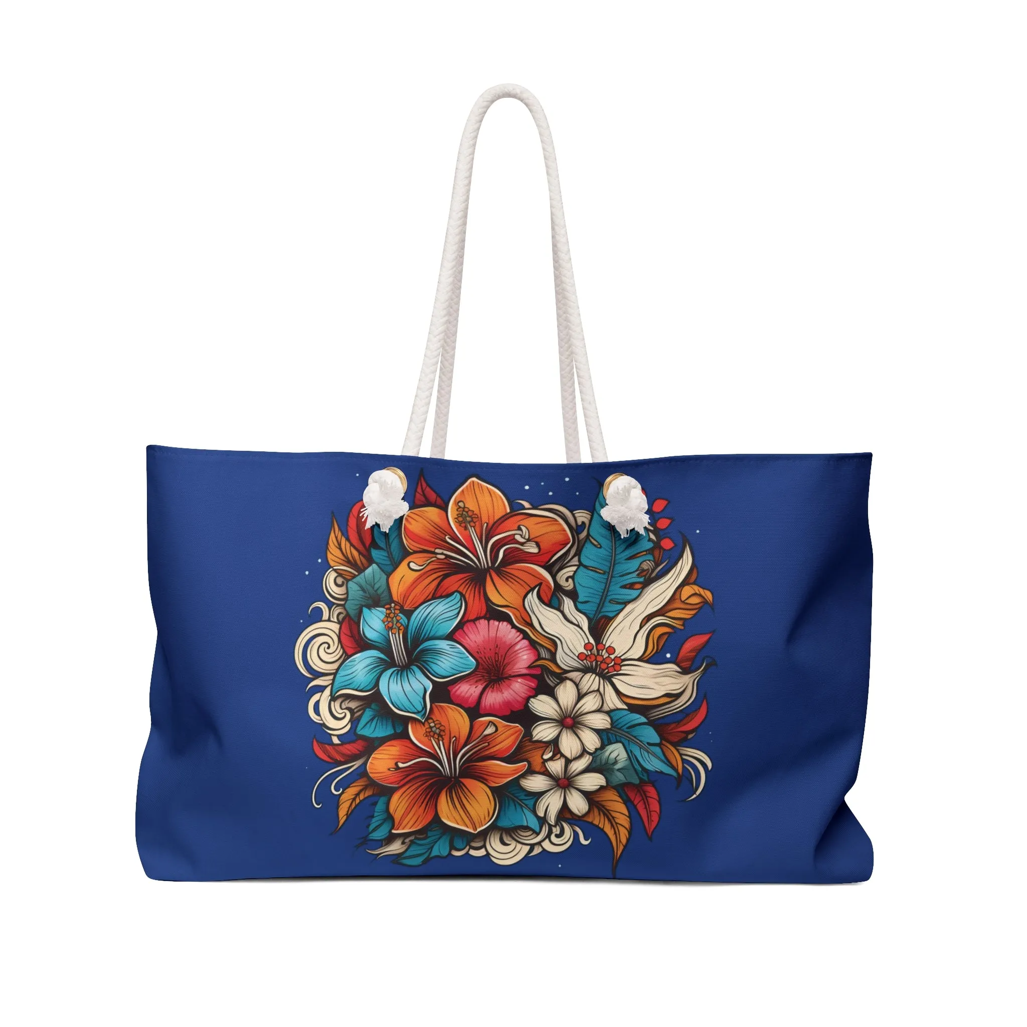 Hawaiian Floral Beach Bag / Weekender Tote Bag