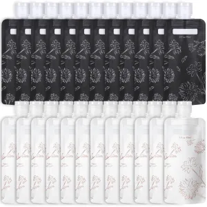 PACKISM Travel Bottles for Toiletries - 24 Pack Leak Proof 3oz TSA Approved Travel Pouches, Stand Up, Slim & Lightweight Design, Space Saving, Pack More Shampoo Conditioner Lotion Body Wash