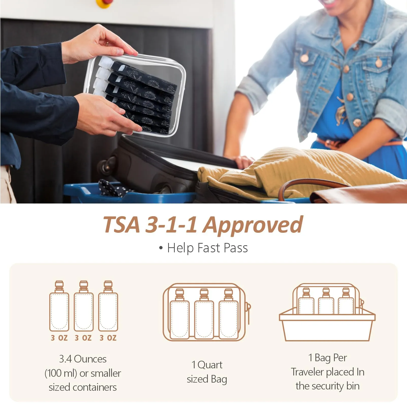 PACKISM Travel Toiletry Containers - 27 Pack Leak Proof 3oz TSA Approved Travel Pouches, Stand Up, Slim & Lightweight Design, Space Saving, Pack More Shampoo Conditioner Lotion Body Wash