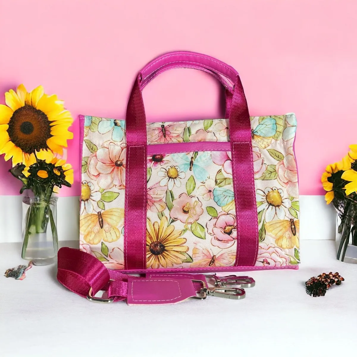 Penelope Pink Floral Tote Bag