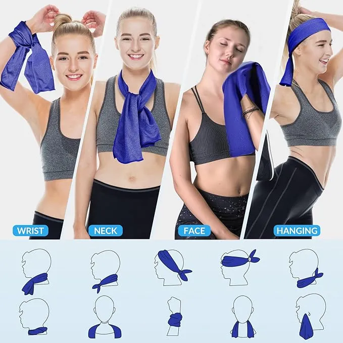 U-pick Cooling Towels(40"x12"), Sweat Towel for Gym, Cool Rags for Neck and Face, Breathable Soft Ice Chilly Towel for Hot Weather, Workout, Golf, Tennis, Travel, Camping, and Yoga