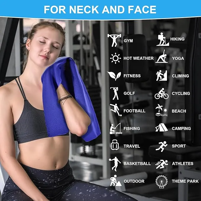 U-pick Cooling Towels(40"x12"), Sweat Towel for Gym, Cool Rags for Neck and Face, Breathable Soft Ice Chilly Towel for Hot Weather, Workout, Golf, Tennis, Travel, Camping, and Yoga