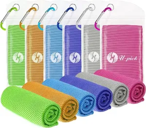 U-pick Cooling Towels(40"x12"), Sweat Towel for Gym, Cool Rags for Neck and Face, Breathable Soft Ice Chilly Towel for Hot Weather, Workout, Golf, Tennis, Travel, Camping, and Yoga