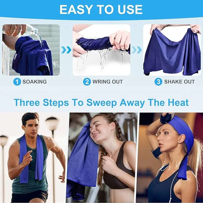 U-pick Cooling Towels(40"x12"), Sweat Towel for Gym, Cool Rags for Neck and Face, Breathable Soft Ice Chilly Towel for Hot Weather, Workout, Golf, Tennis, Travel, Camping, and Yoga
