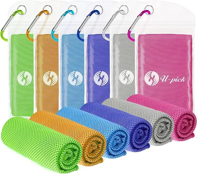 U-pick Cooling Towels(40"x12"), Sweat Towel for Gym, Cool Rags for Neck and Face, Breathable Soft Ice Chilly Towel for Hot Weather, Workout, Golf, Tennis, Travel, Camping, and Yoga
